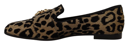 Mocassins élégants Dolce &amp; Gabbana à cristaux et léopard