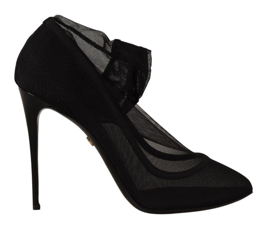 Bottes chaussettes extensibles noires élégantes Dolce &amp; Gabbana