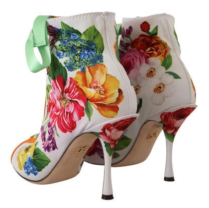 Escarpins à bout ouvert en jersey fleuri Dolce &amp; Gabbana