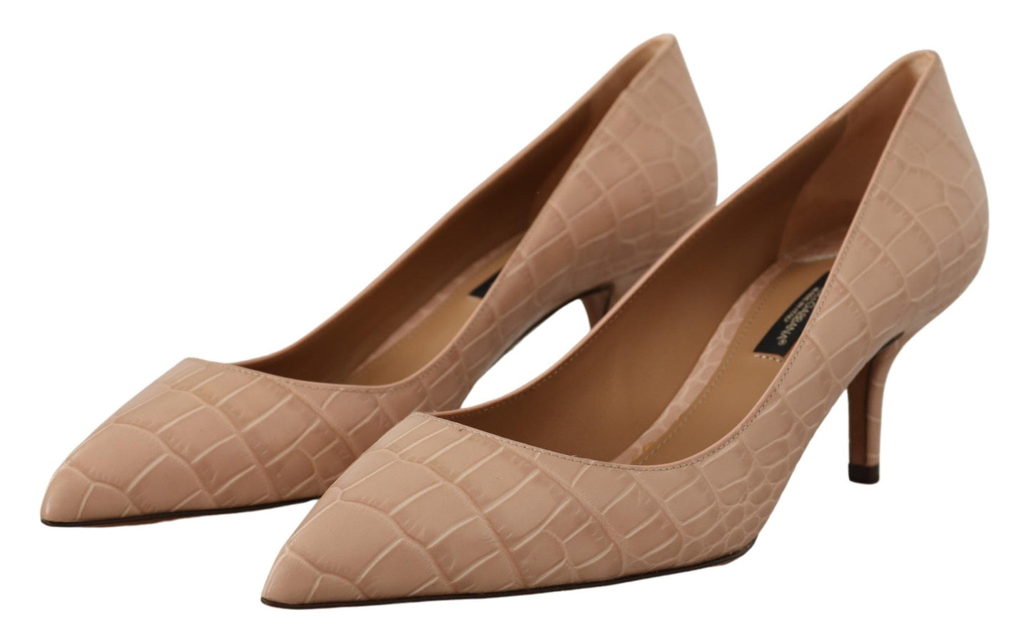 Escarpins élégants en cuir beige Dolce &amp; Gabbana