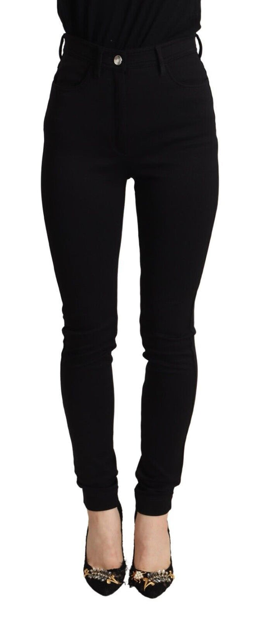 Dolce & Gabbana Black High Waist Skinny Slim Fit Pants by Dolce & Gabbana