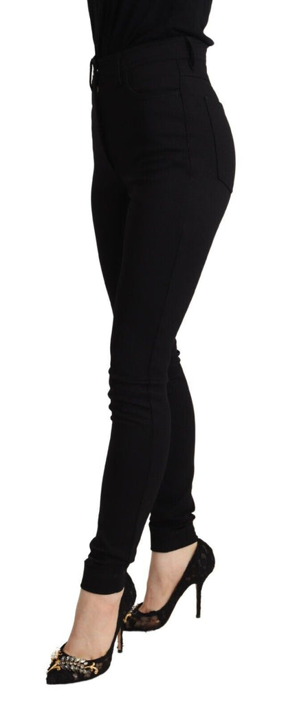 Dolce & Gabbana Black High Waist Skinny Slim Fit Pants by Dolce & Gabbana