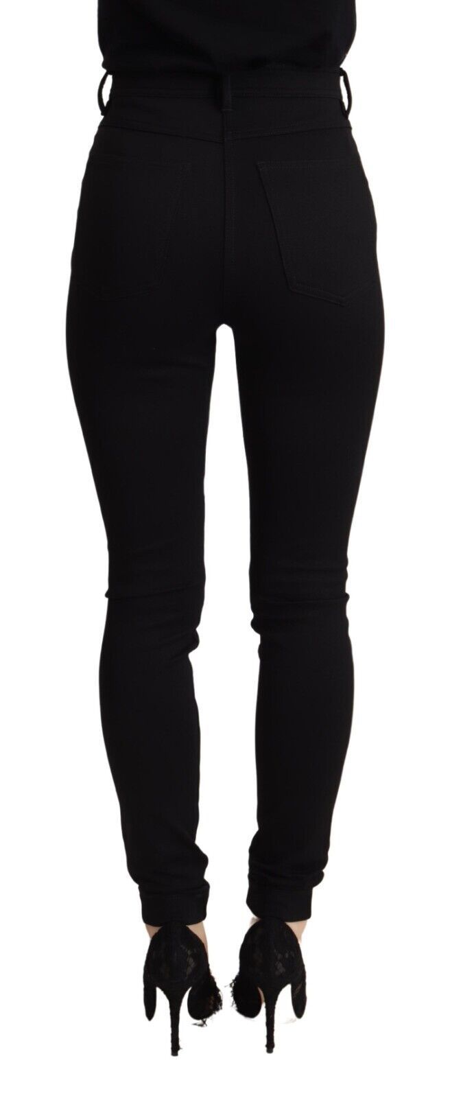 Dolce & Gabbana Black High Waist Skinny Slim Fit Pants by Dolce & Gabbana