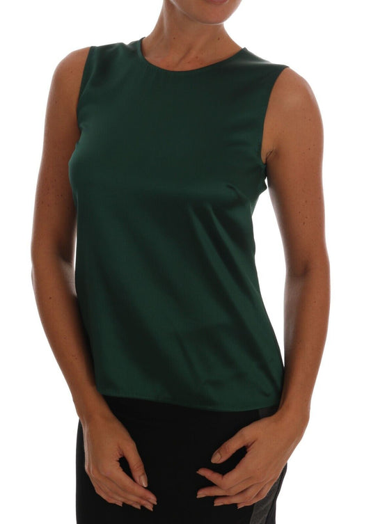 Haut sans manches en soie Dolce &amp; Gabbana vert foncé