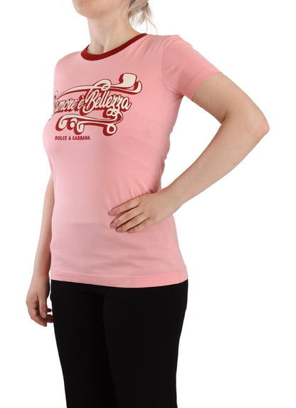T-shirt ras du cou rose chic Dolce &amp; Gabbana