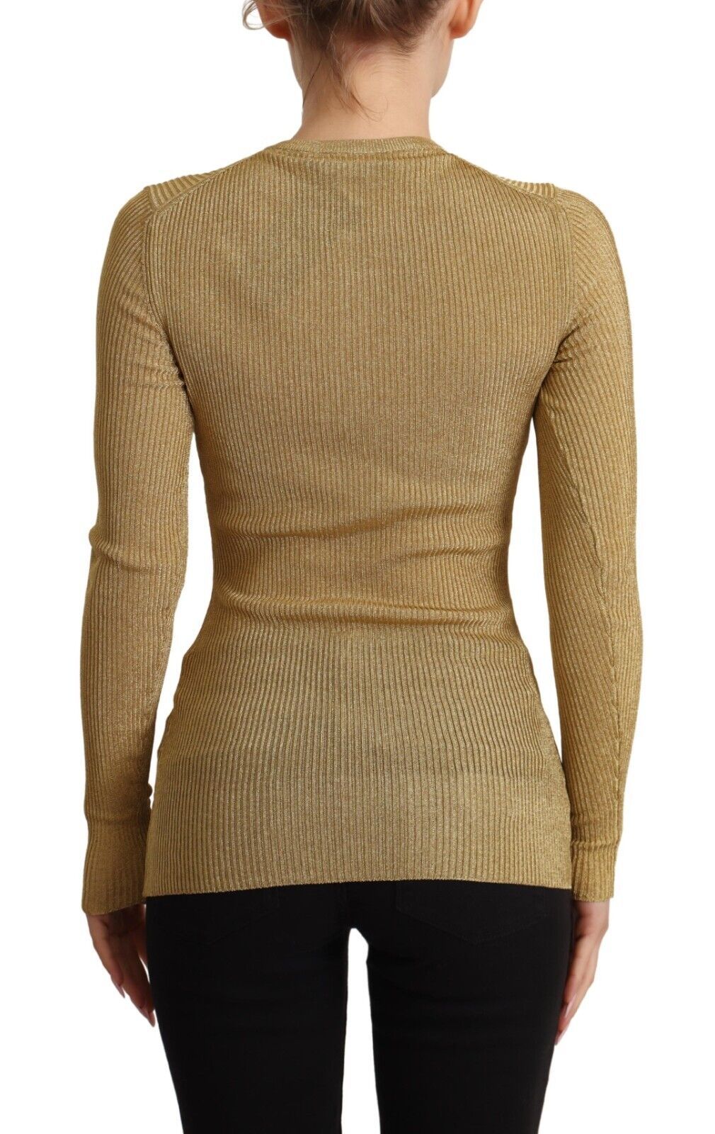 Dolce & Gabbana Gold Viscose Blend Buttons Cardigan Sweater by Dolce & Gabbana