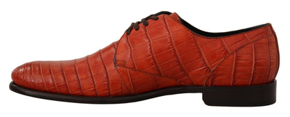 Chaussures habillées à lacets Dolce &amp; Gabbana en cuir croco exotique exquis