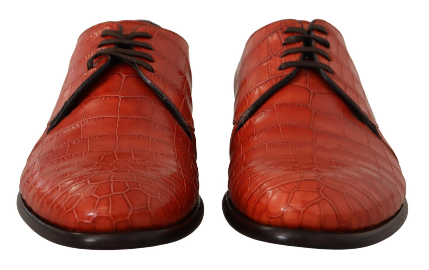 Chaussures habillées à lacets Dolce &amp; Gabbana en cuir croco exotique exquis