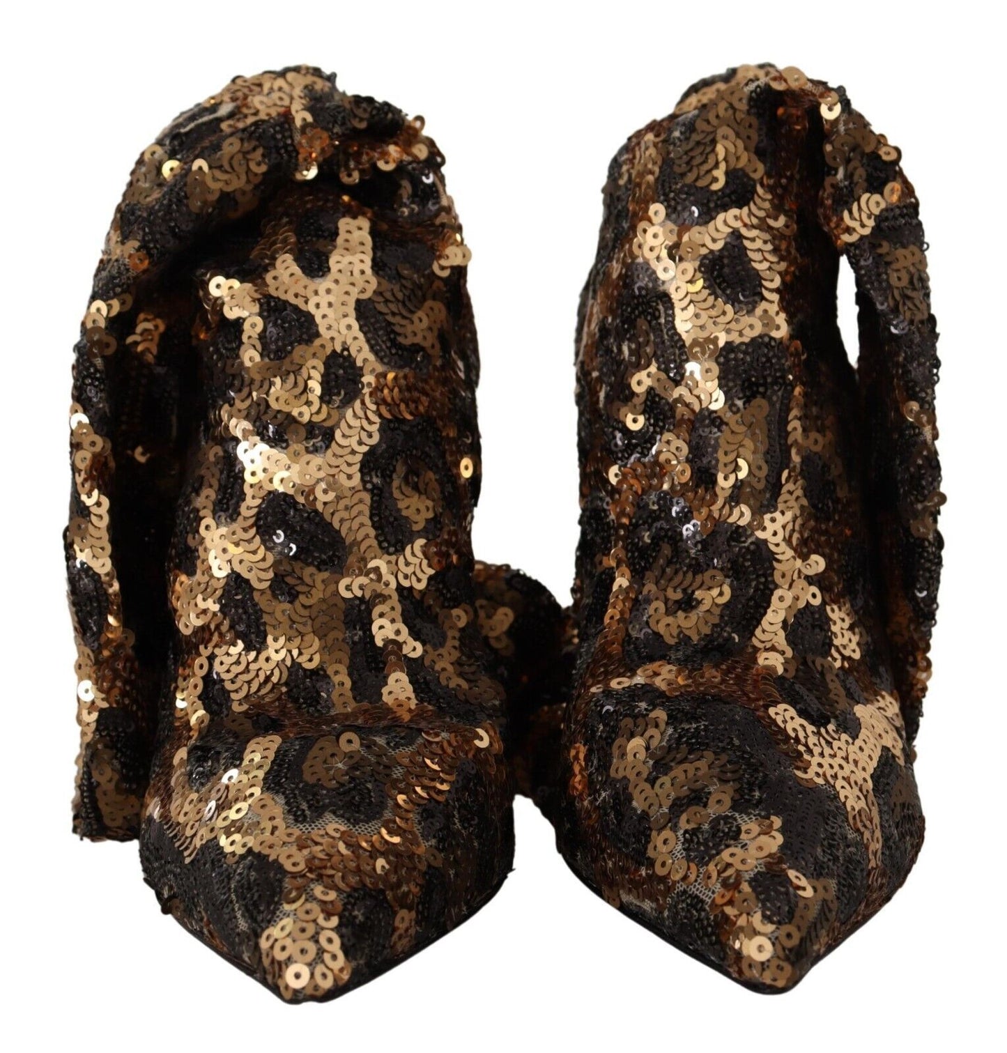 Bottes hautes élégantes à paillettes léopard Dolce &amp; Gabbana