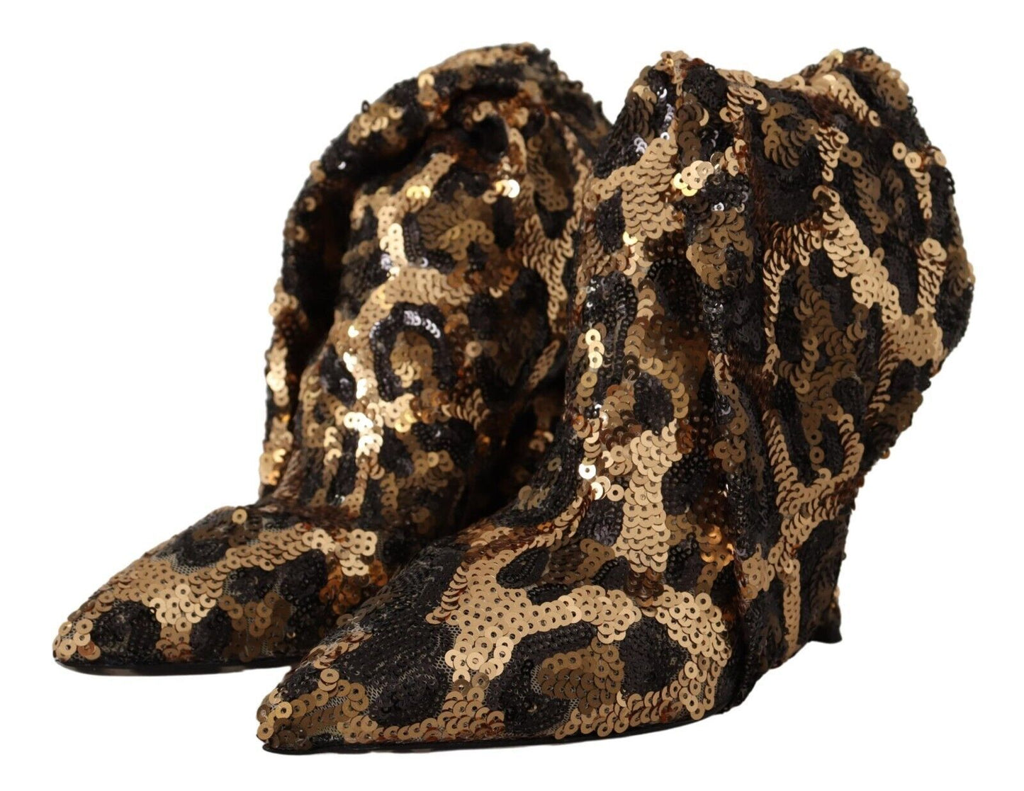 Bottes hautes élégantes à paillettes léopard Dolce &amp; Gabbana