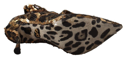 Bottes hautes élégantes à paillettes léopard Dolce &amp; Gabbana