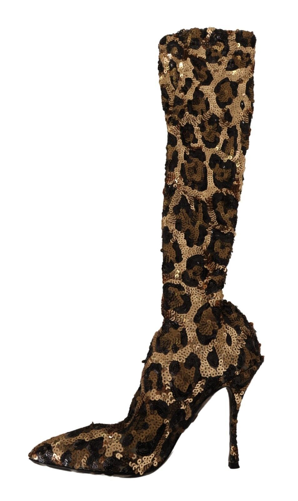 Bottes hautes élégantes à paillettes léopard Dolce &amp; Gabbana