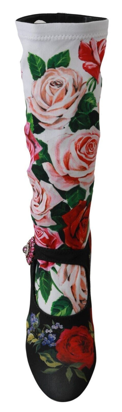 Bottes chaussettes à ornements floraux Dolce &amp; Gabbana
