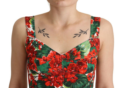Dolce &amp; Gabbana - Élégant haut court rouge à imprimé géranium