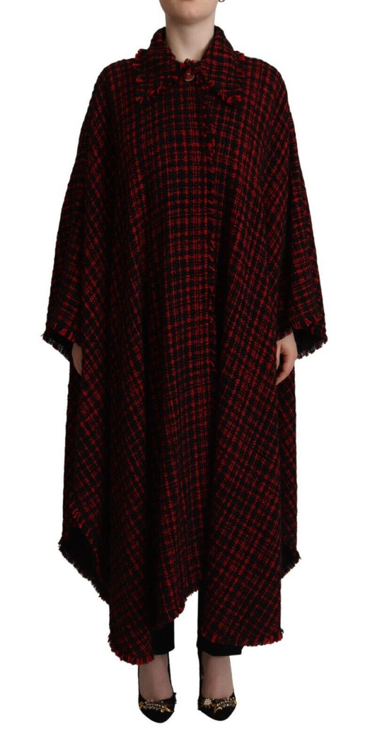Dolce &amp; Gabbana Élégant manteau à manches longues rouge et noir