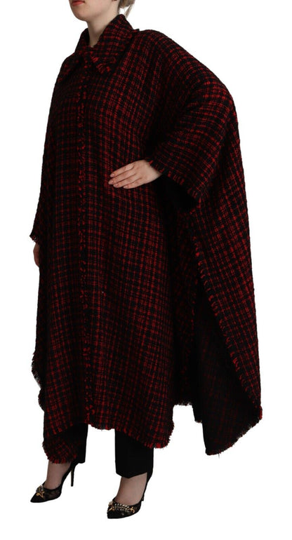 Dolce &amp; Gabbana Élégant manteau à manches longues rouge et noir