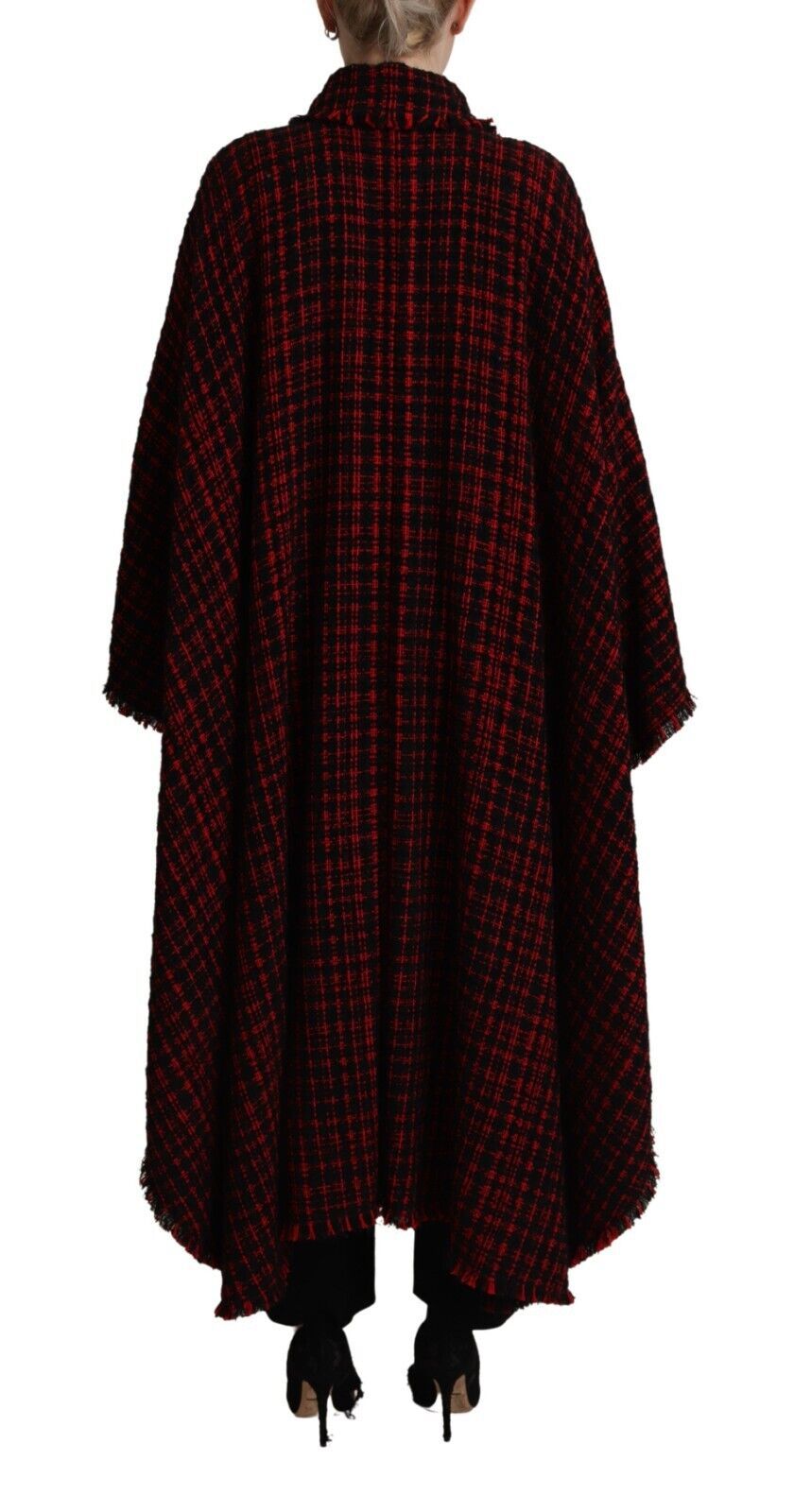 Dolce &amp; Gabbana Élégant manteau à manches longues rouge et noir