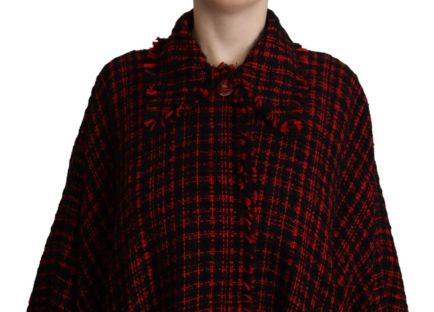 Dolce &amp; Gabbana Élégant manteau à manches longues rouge et noir