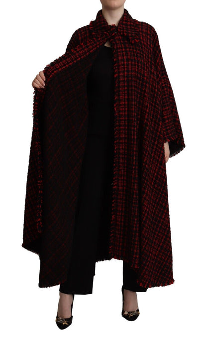 Dolce &amp; Gabbana Élégant manteau à manches longues rouge et noir