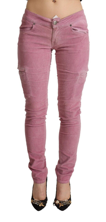 Jean skinny taille basse rose Eight Chic