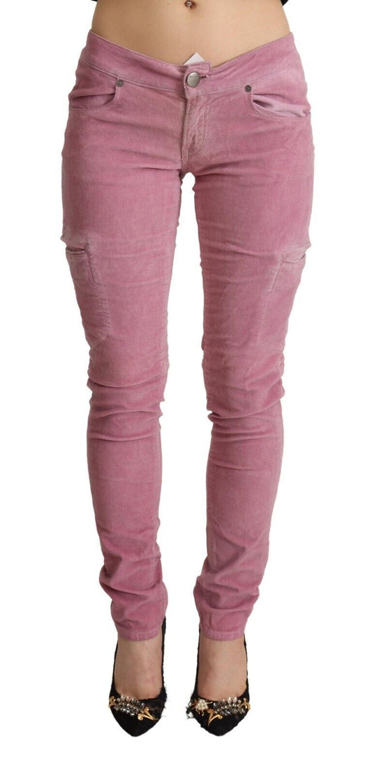 Jean skinny taille basse rose Eight Chic