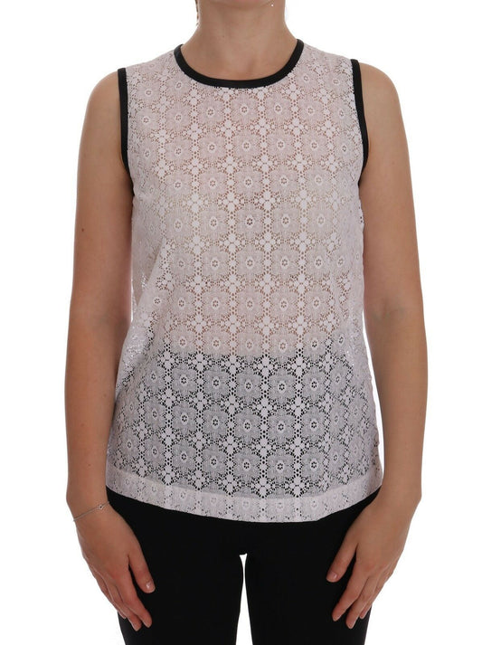 Débardeur élégant en nylon blanc Dolce &amp; Gabbana
