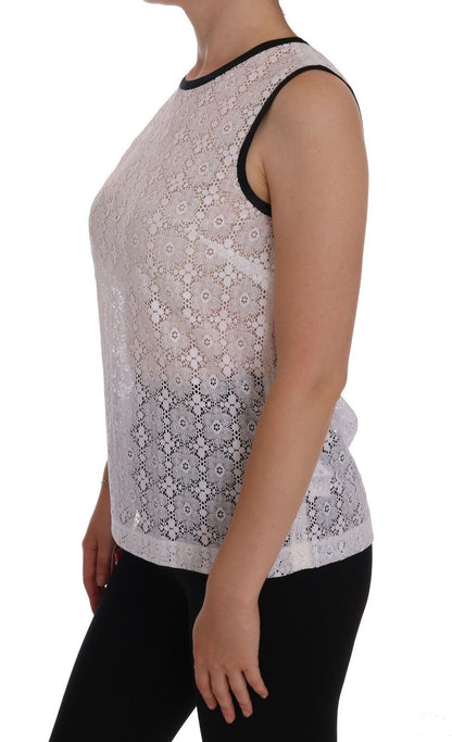 Débardeur élégant en nylon blanc Dolce &amp; Gabbana