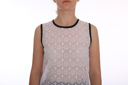 Débardeur élégant en nylon blanc Dolce &amp; Gabbana