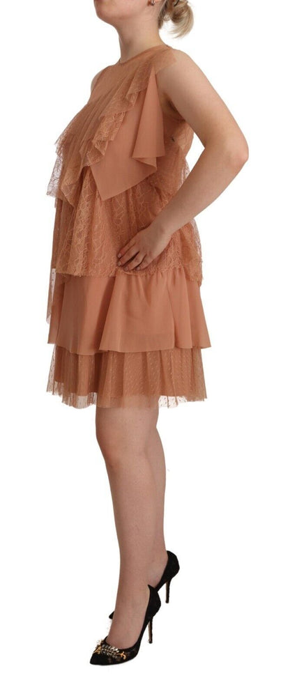 Liu Jo Pink Lace Sleeveless Mini Shift Layered Dress by Liu Jo