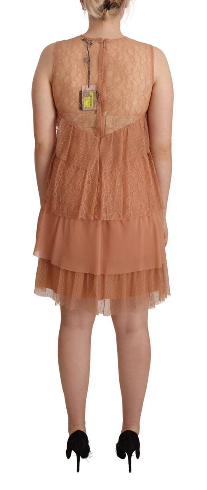 Liu Jo Pink Lace Sleeveless Mini Shift Layered Dress by Liu Jo