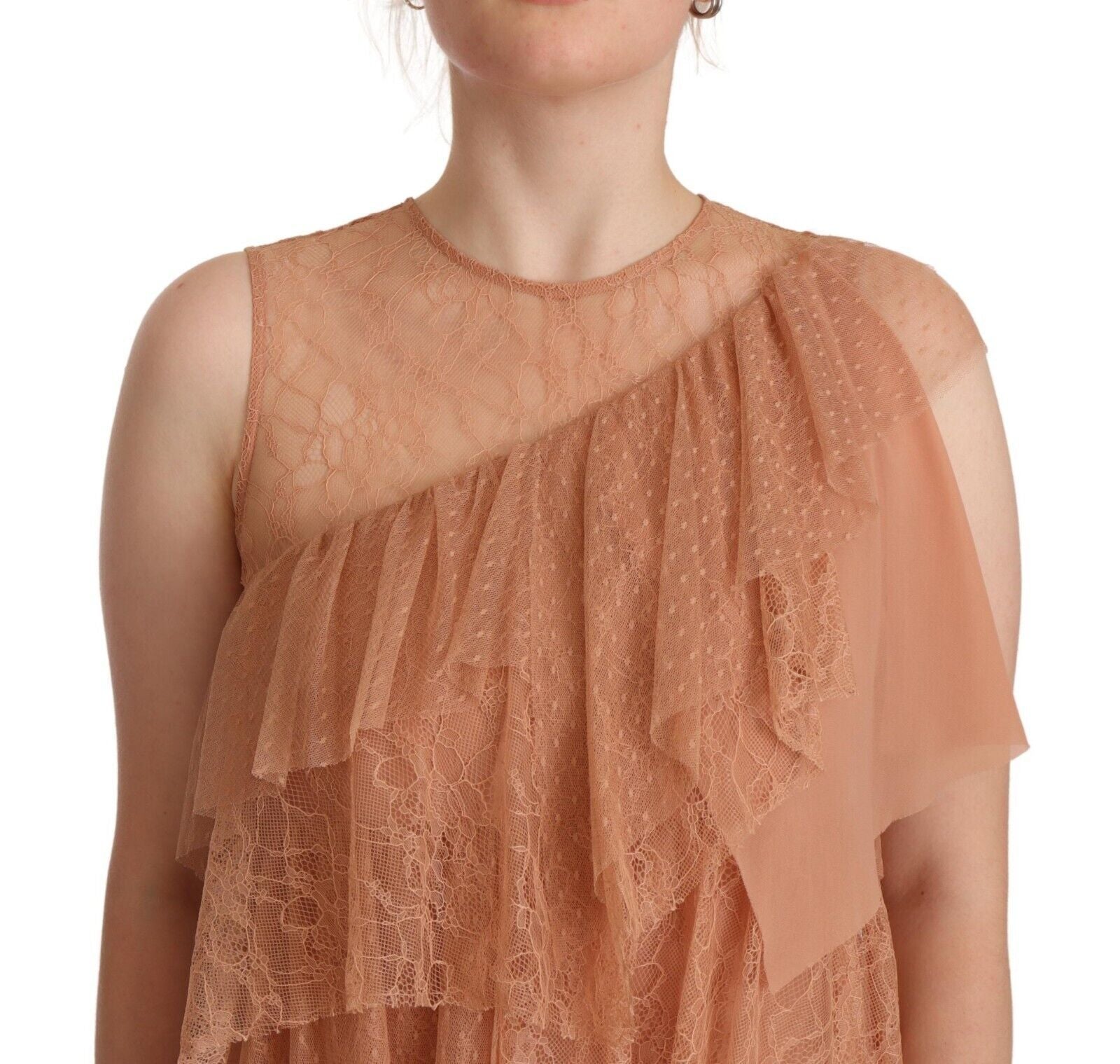 Liu Jo Pink Lace Sleeveless Mini Shift Layered Dress by Liu Jo
