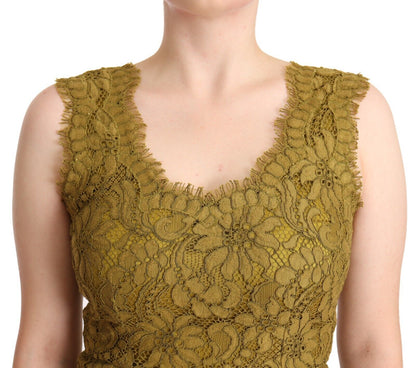 Dolce & Gabbana Brown Floral Lace Maxi Floor Length Dress by Dolce & Gabbana