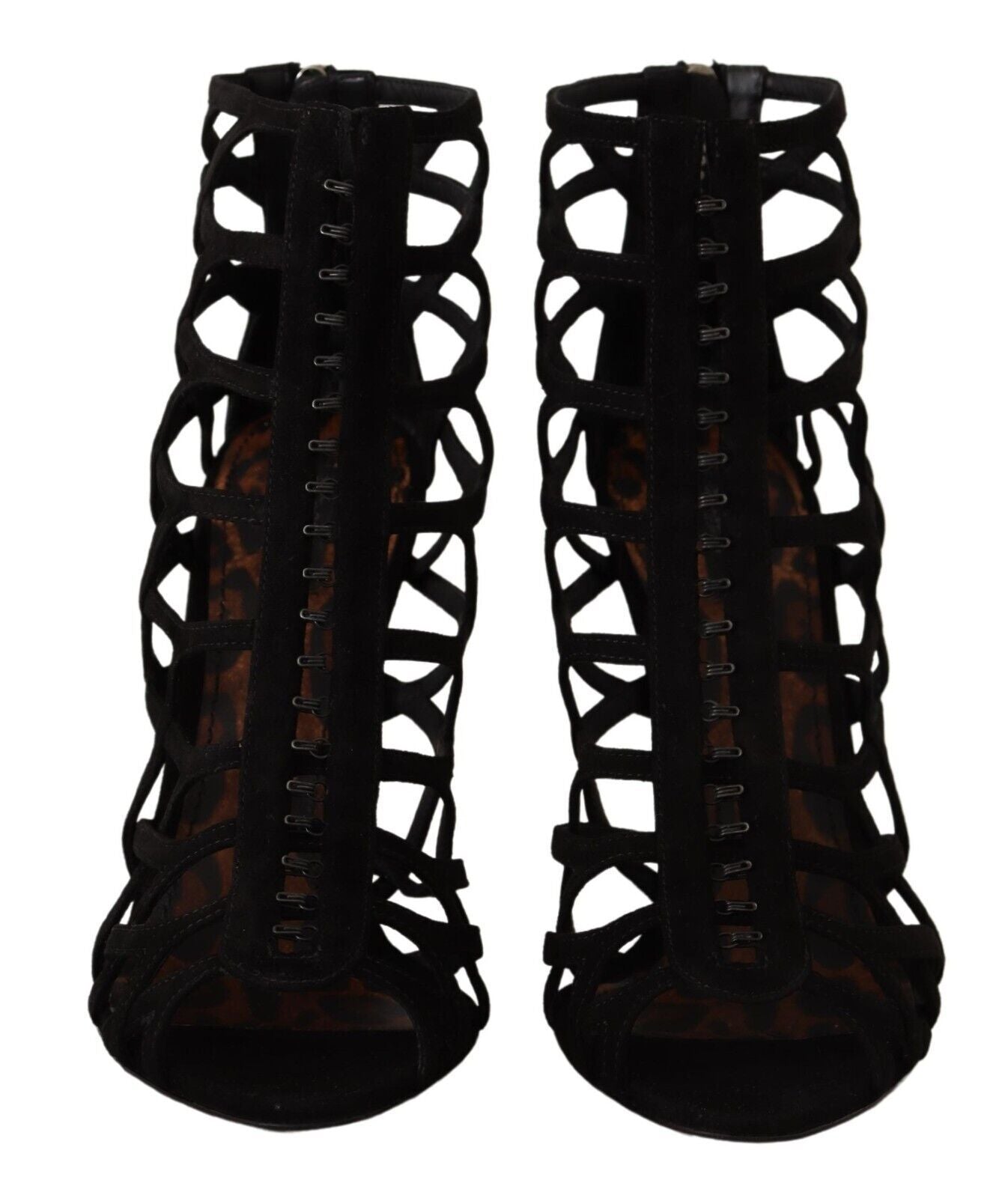 Dolce &amp; Gabbana Black Suede Stiletto Heels Bette Sandals Shoes