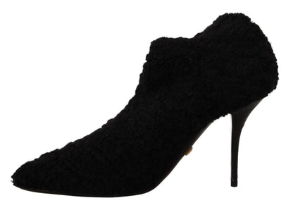 Bottes mi-mollet noires élégantes Dolce &amp; Gabbana en viscose