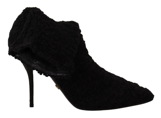 Bottes mi-mollet noires élégantes Dolce &amp; Gabbana en viscose