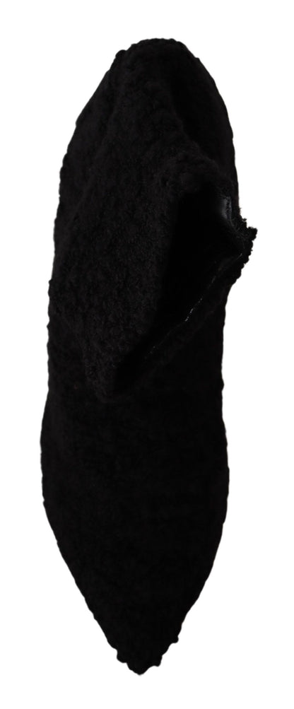 Bottes mi-mollet noires élégantes Dolce &amp; Gabbana en viscose