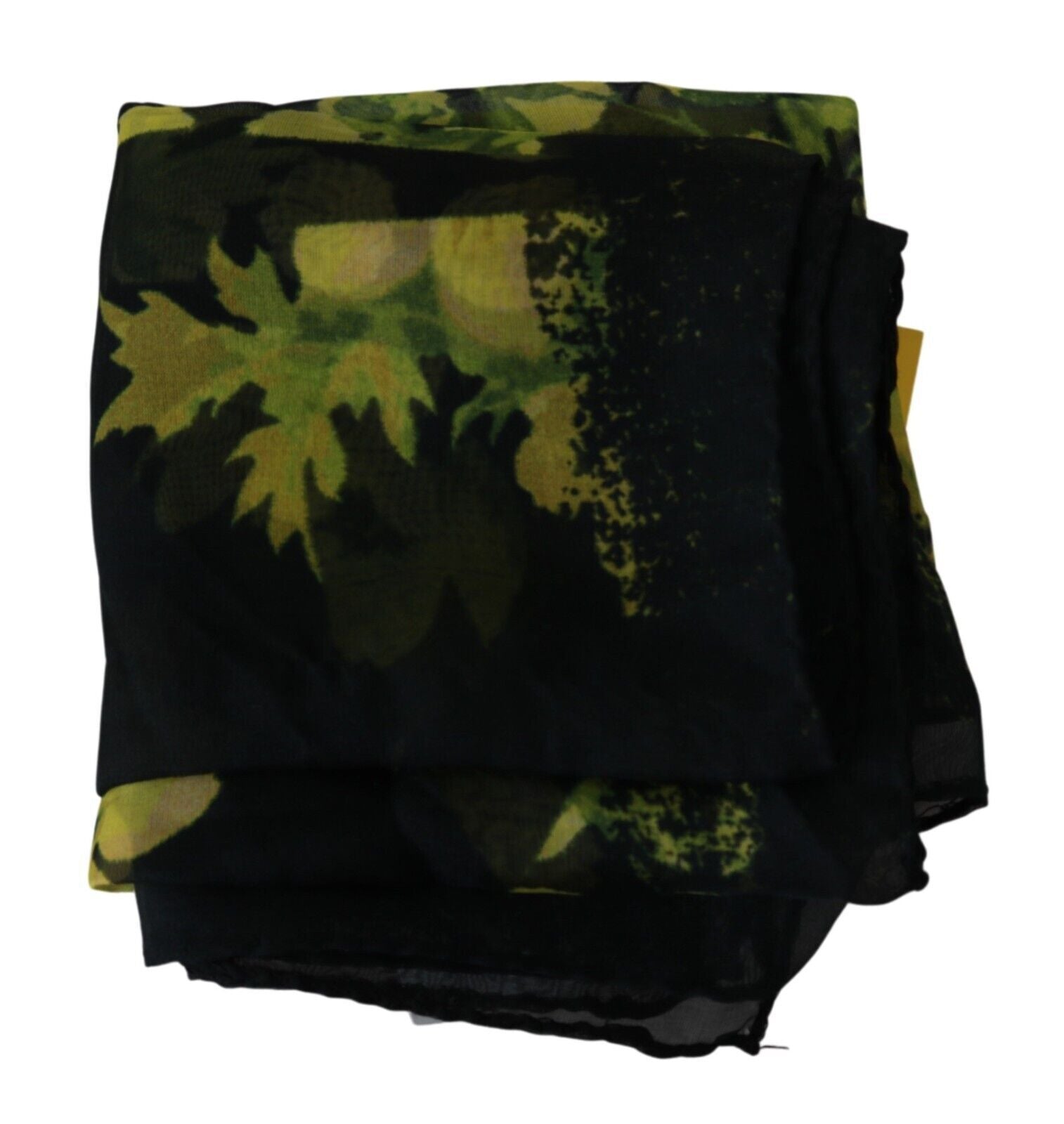 GF Ferre Black Yellow Floral Wrap Shawl Foulard Scarf by GF Ferre