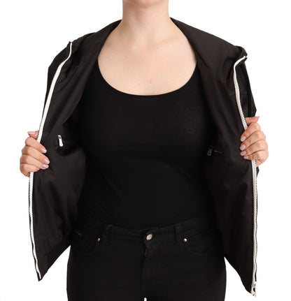 Dolce &amp; Gabbana Élégant blouson aviateur noir à capuche