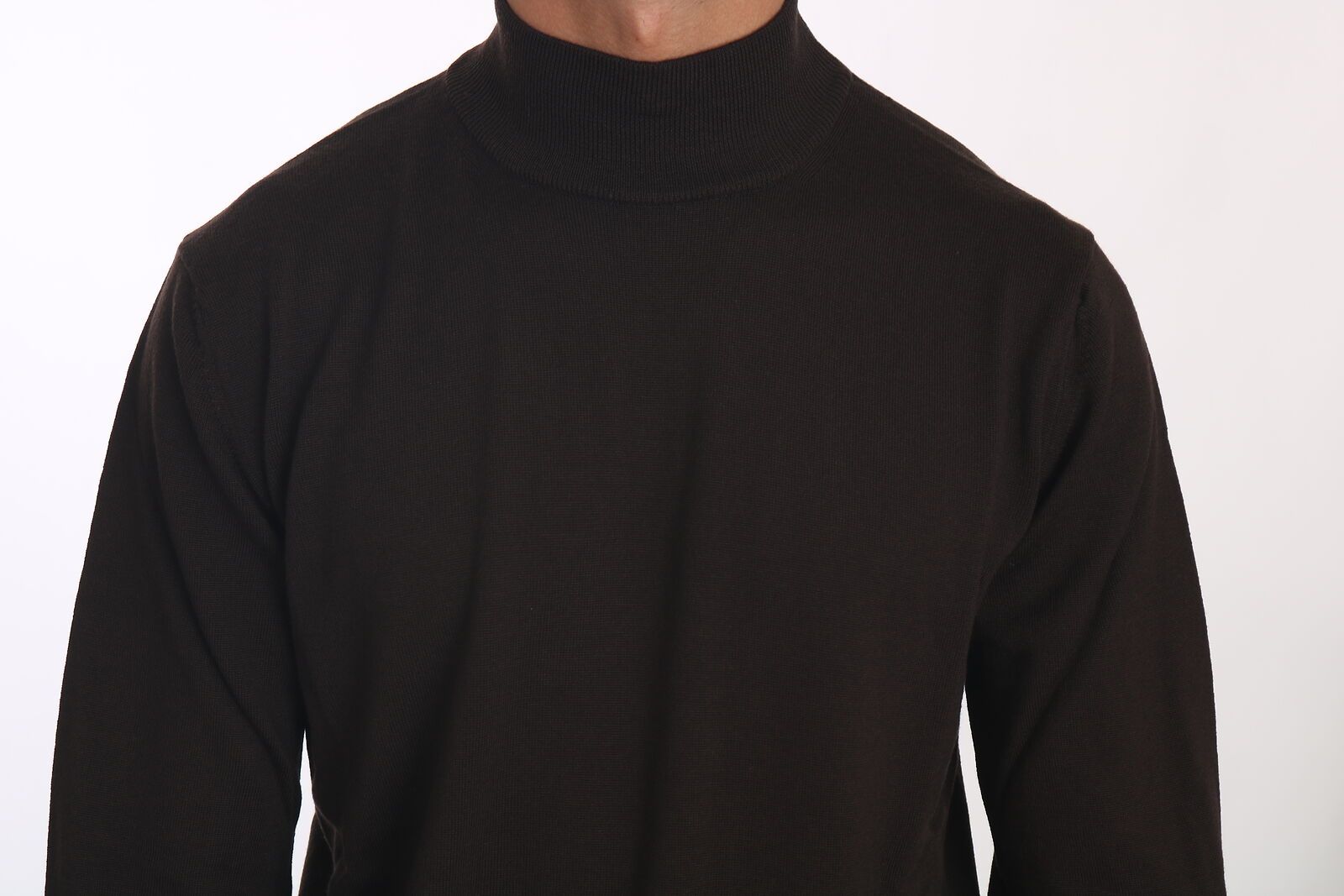 MILA SCHÖN Brown Turtle Neck Pullover Wool Sweater by MILA SCHÖN
