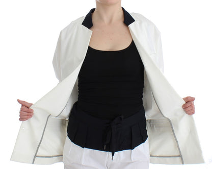 Blazer chic en coton mélangé blanc Andrea Pompilio