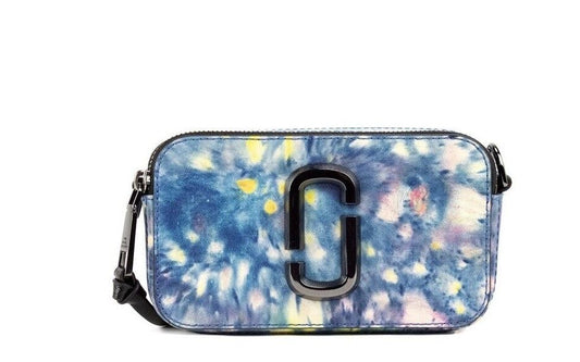Sac à bandoulière en cuir imprimé bleu aquarelle Marc Jacobs The Snapshot