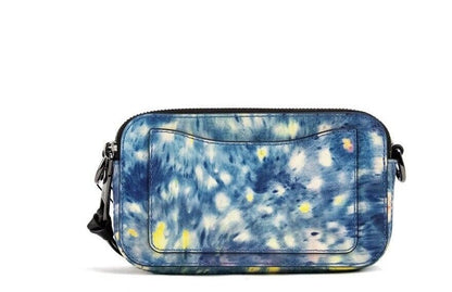 Sac à bandoulière en cuir imprimé bleu aquarelle Marc Jacobs The Snapshot