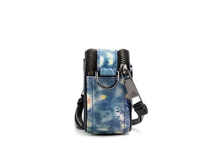 Sac à bandoulière en cuir imprimé bleu aquarelle Marc Jacobs The Snapshot