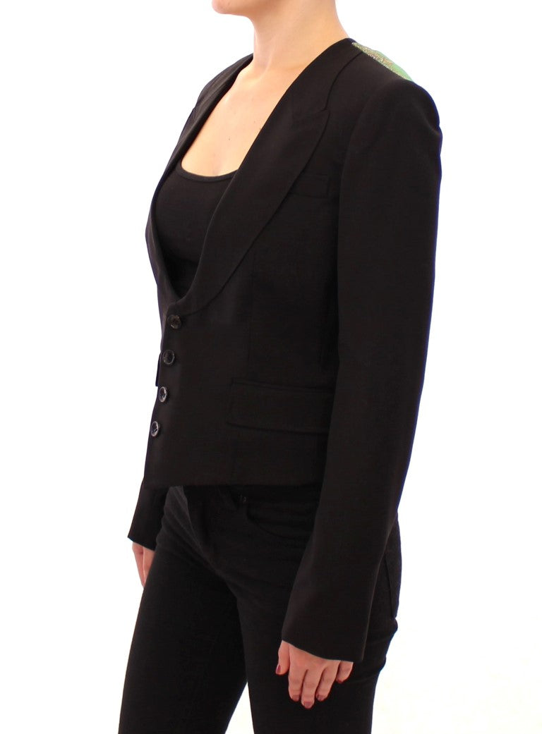 Dolce & Gabbana Black Silk Scarf Back Blazer Jacket by Dolce & Gabbana