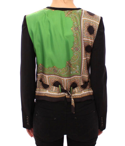 Dolce & Gabbana Black Silk Scarf Back Blazer Jacket by Dolce & Gabbana