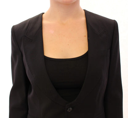 Dolce & Gabbana Black Silk Scarf Back Blazer Jacket by Dolce & Gabbana