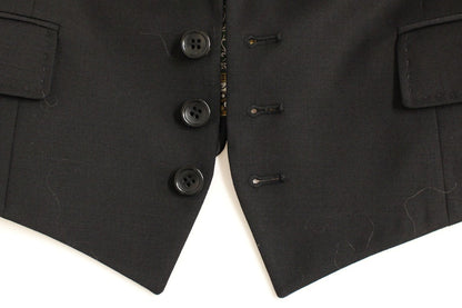 Dolce & Gabbana Black Silk Scarf Back Blazer Jacket by Dolce & Gabbana