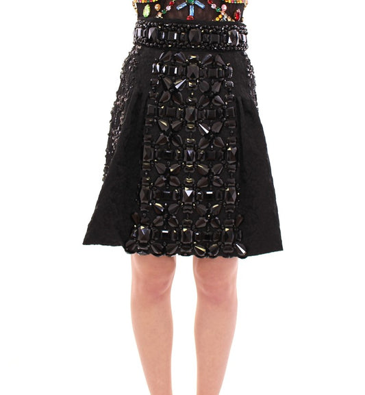 Jupe Masterpiece noire ornée de cristaux Dolce &amp; Gabbana