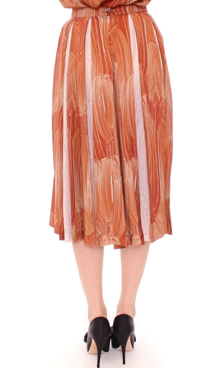 Jupe chic orange marron jusqu'au genou de Licia Florio