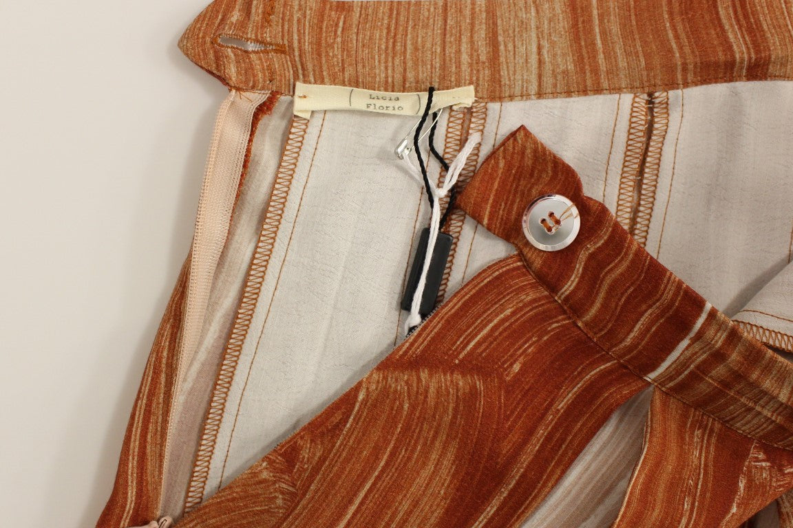 Jupe chic orange marron jusqu'au genou de Licia Florio